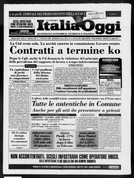 Italia oggi : quotidiano di economia finanza e politica